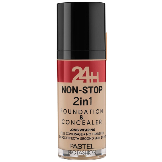 Тональная основа и консилер 2 в 1 24H Non-Stop 2in1 Foundation & Concealer, 606 Warm - 1