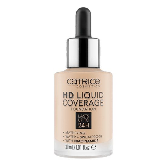 Тональная основа HD Liquid Coverage Foundation, 010 Light Beige светло-бежевый - 1