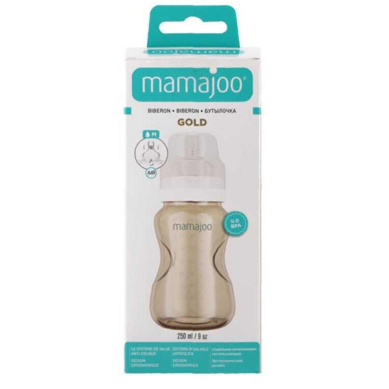 Бутылочка для кормления антиколиковая 6+ Gold Feeding Bottle, 250 мл - 4