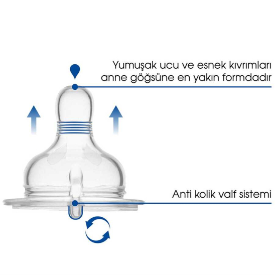 Соска для стеклянной бутылочки 12+ (L) Anti-colic Bottle Teats, 2 шт - 4