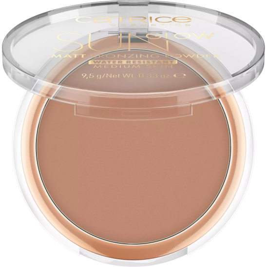 Пудра компактная Sun Glow Matt Bronzing Powder с эффектом загара матирующая, 030 Medium Bronze - 3