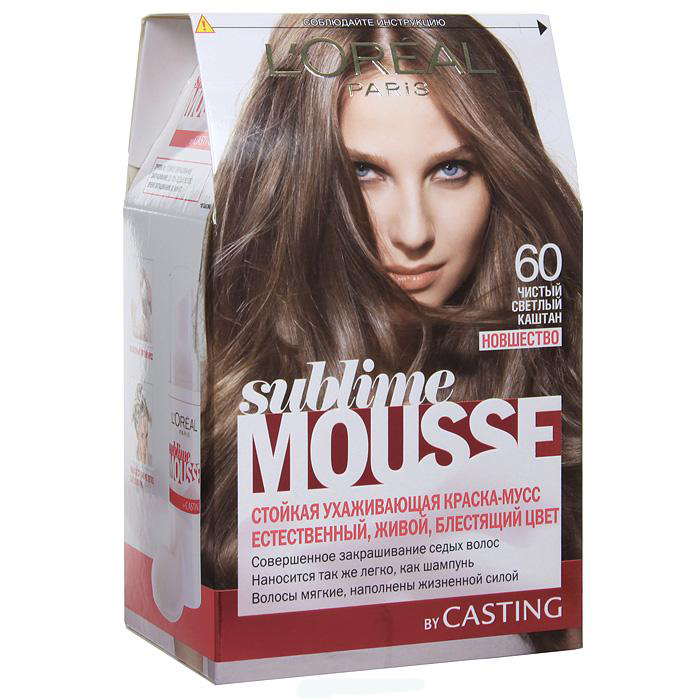 Краска для волос l oreal sublime mousse чистый светлый каштан