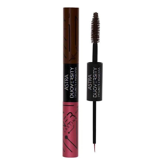 Тушь для ресниц + подводка для глаз Duoversity Eyeliner + Mascara, 06 Коричневый/красный - 1