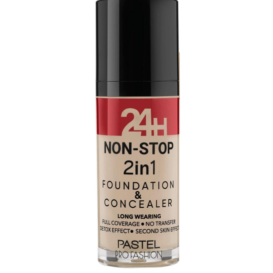 Тональная основа и консилер 2 в 1 24H Non-Stop 2in1 Foundation & Concealer, 601 Cool - 1